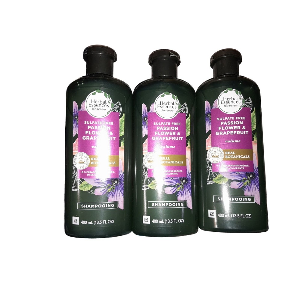 3 Herbal Essences Bio Renew Sulfate Free Passion Flower & Grapefruit Shampoo